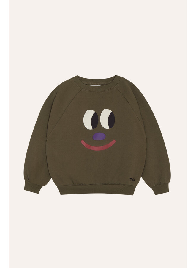 The campamento big smiling face green sweatshirt