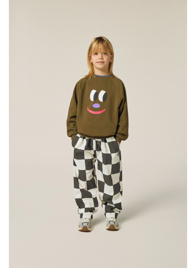 The campamento big smiling face green sweatshirt