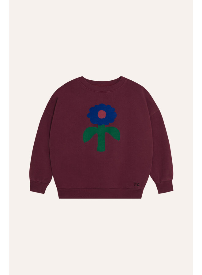 The campamento big blue daisy sweatshirt burgundy