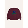The campamento big blue daisy sweatshirt burgundy