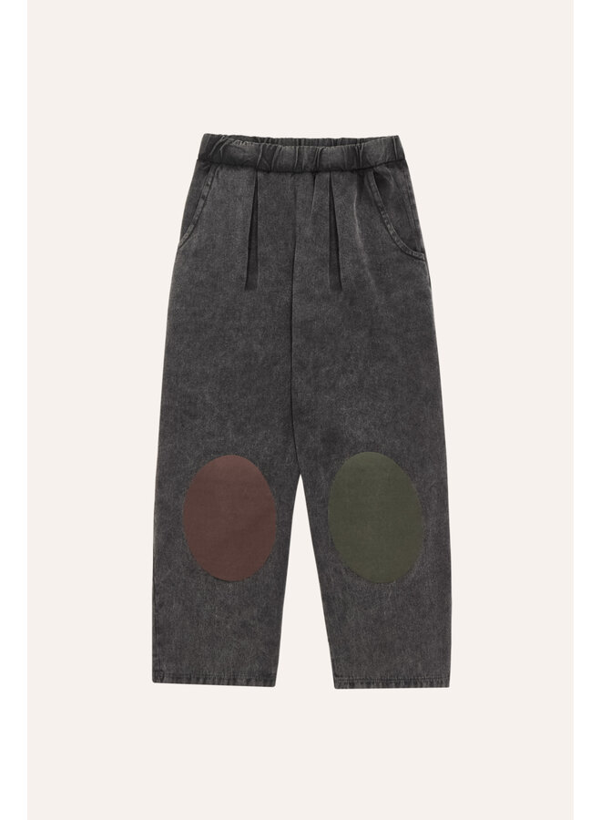 The campamento bicolor patches denim trousers grey