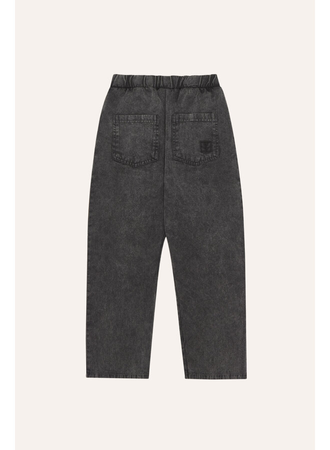 The campamento bicolor patches denim trousers grey