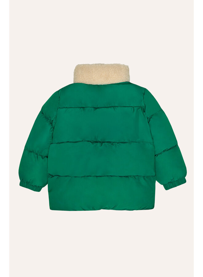 The campamento smiling face puffer jacket green