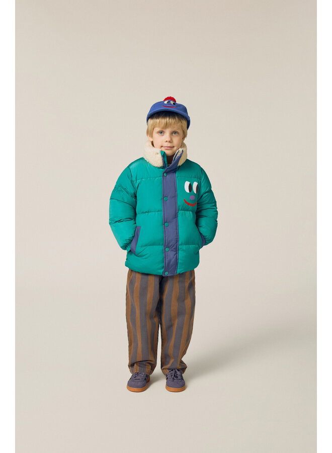 The campamento smiling face puffer jacket green