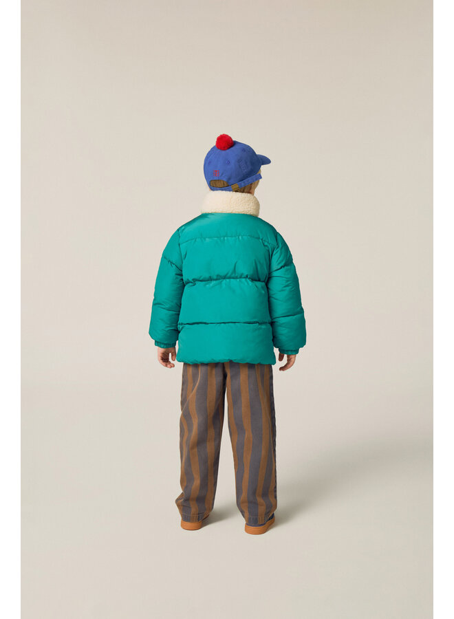 The campamento smiling face puffer jacket green