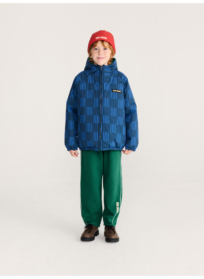 Bobo choses almost moiré allover reversible anorak blue