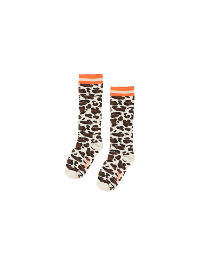 Jenest fancy socks off white leopard
