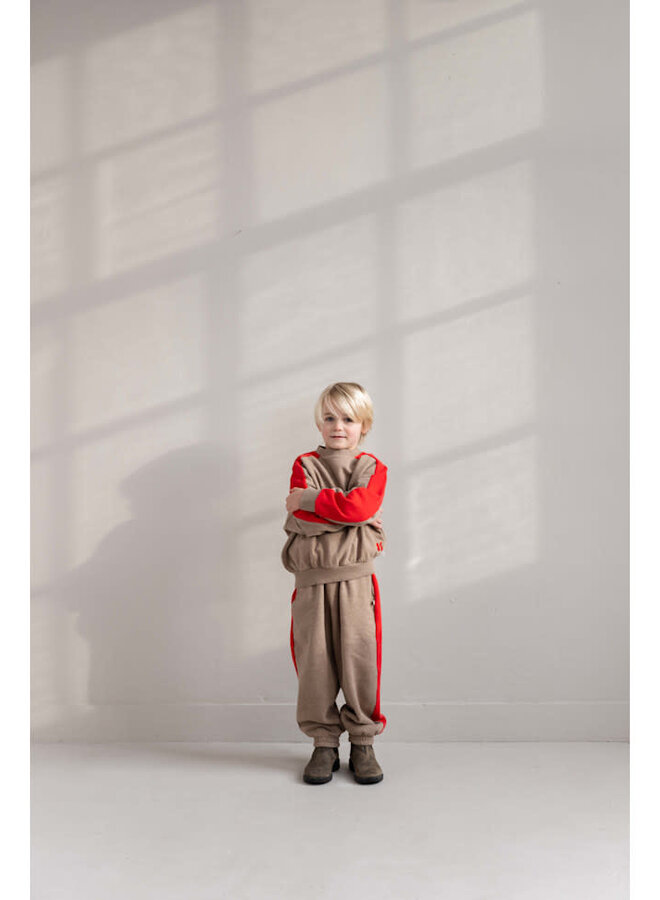 Jenest sammy jogger beige melange red