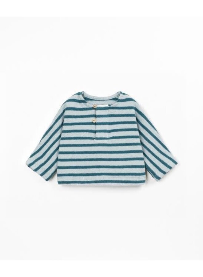 Play up striped jersey sweater cyanotype