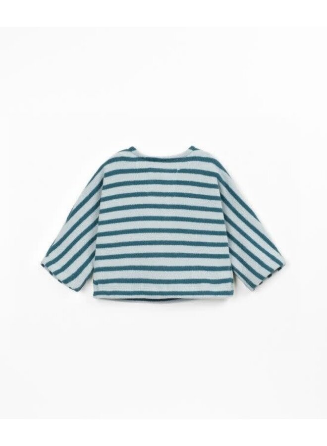 Play up striped jersey sweater cyanotype