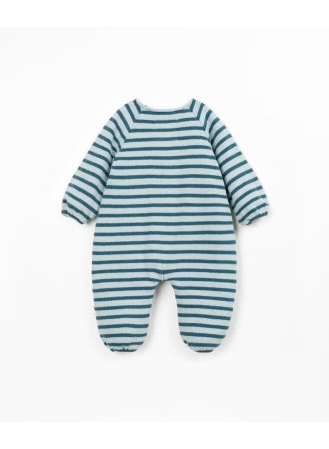Play up striped flamé jersey cyanotype