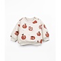 Play up printed fleece sweater pomegranate