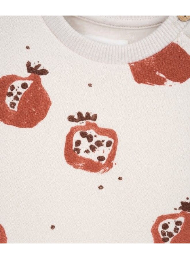 Play up printed fleece sweater pomegranate