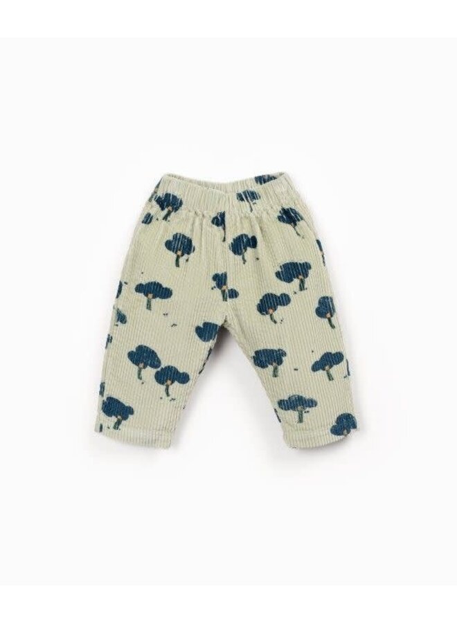 Play up printed corduroy trousers grid