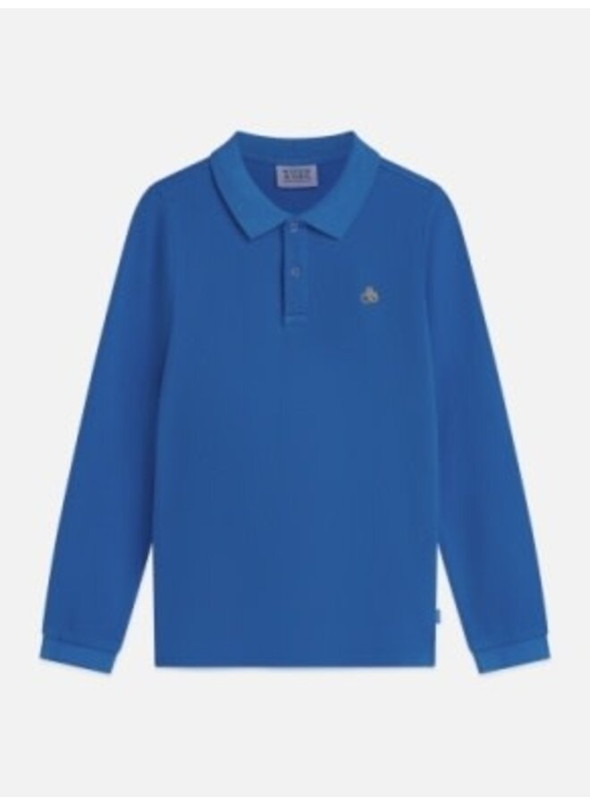 S&S long sleeve garment dyed polo strong blue