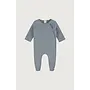 Gray label newborn suit with snaps gots stone grey