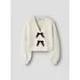 Name it knit antique white black bow