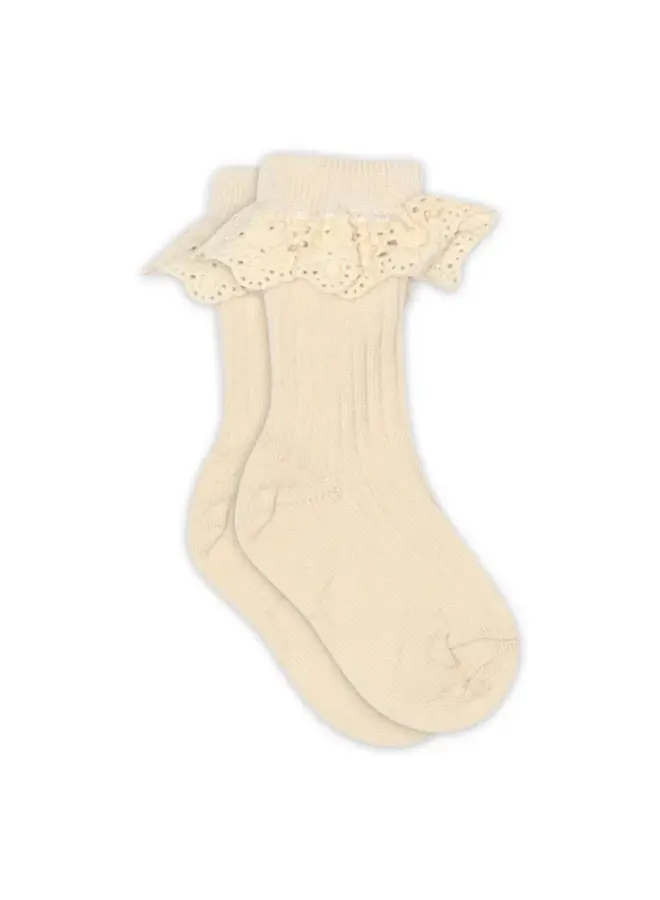 Mp lea socks lace wol ecru