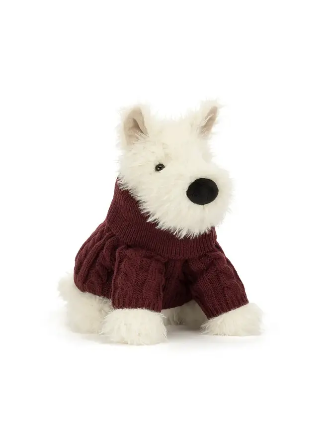 Jellycat munro scottie dog ' winter jumper '