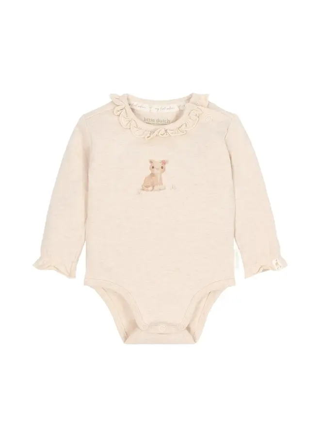 Little dutch safari friends romper ls vanilla melee