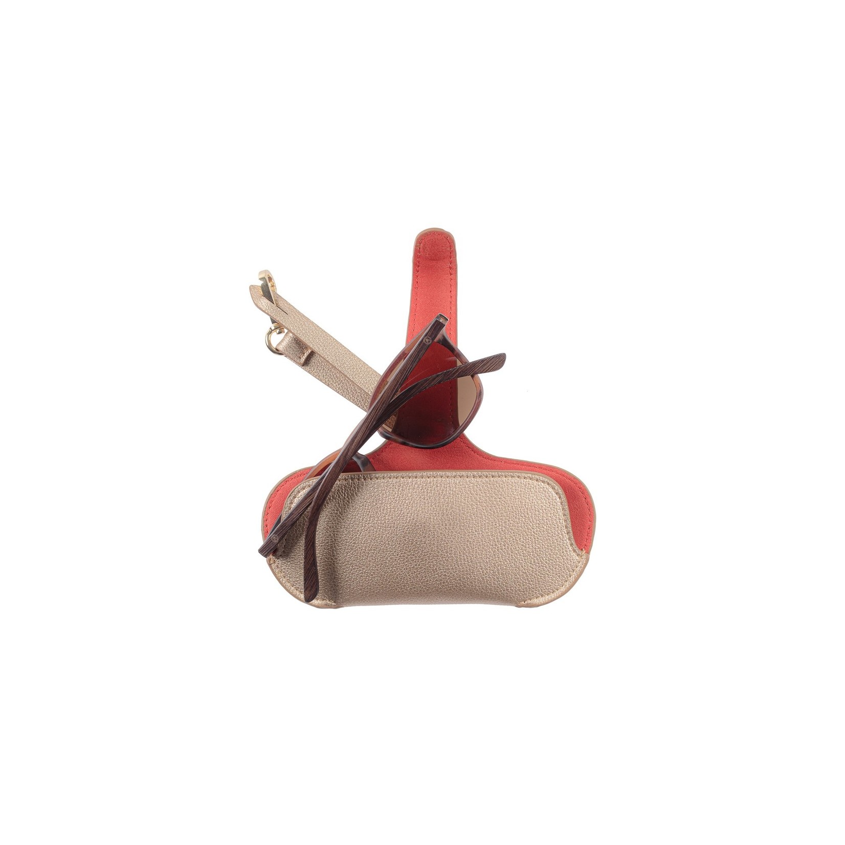 Etui - Pouch - Beige with Red Hearts