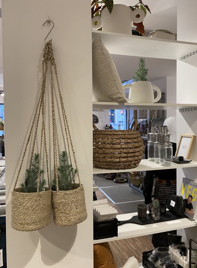 Nordal jute hanging pot naturel