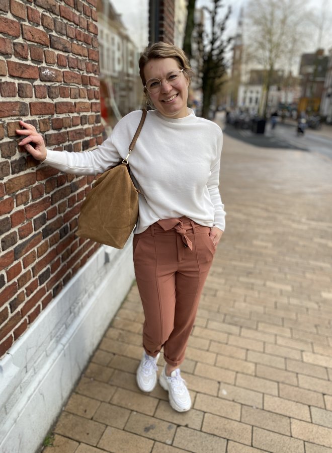 Yaya high waist pantalon russet