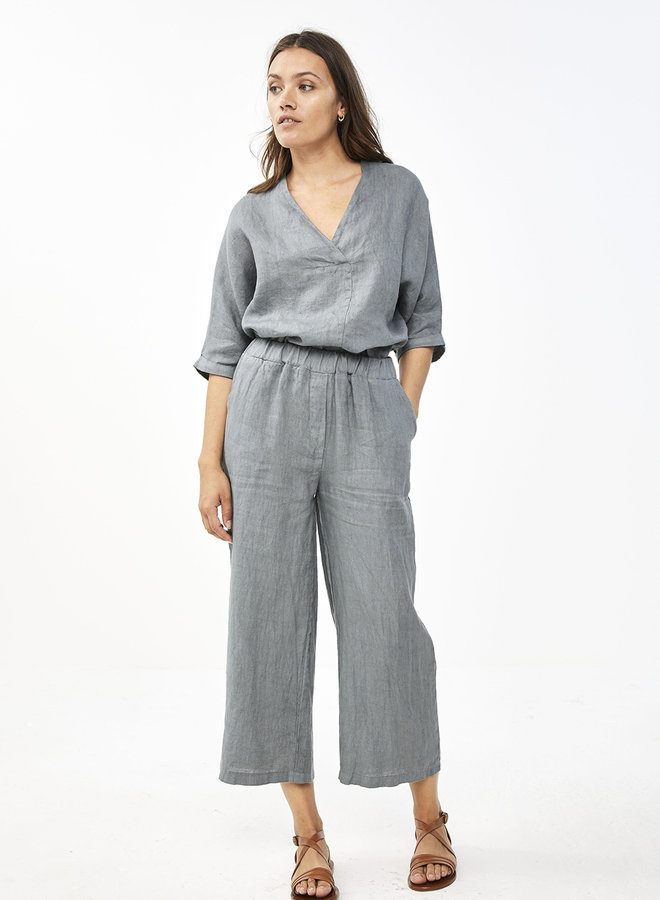 By Bar liva linen blouse smoke blue