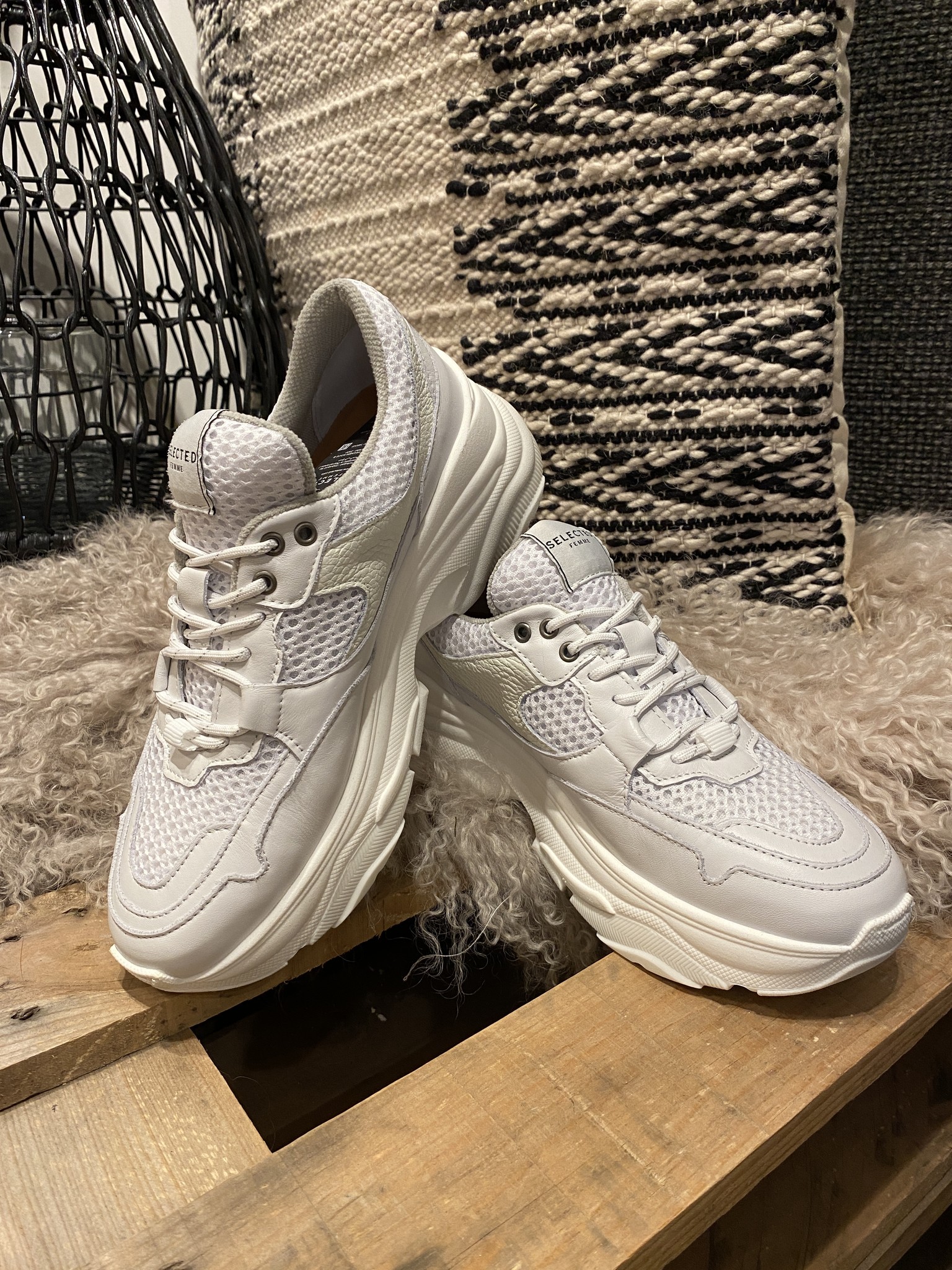 Selected femme sneakers wit hotsell