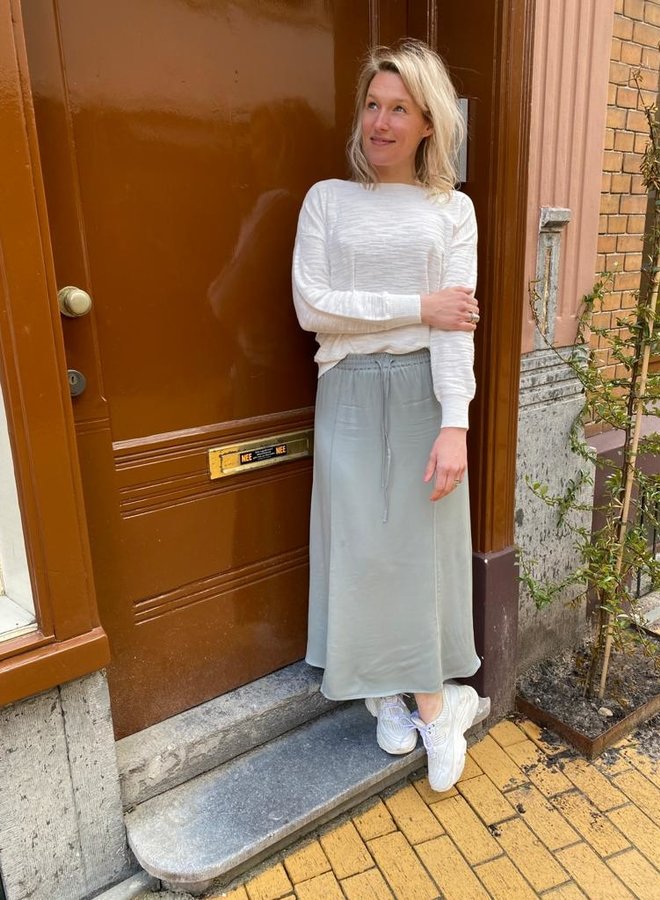 Yaya midi skirt satin blue