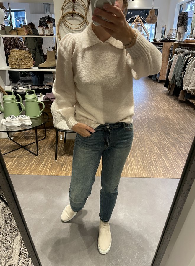 SF sia-louisa knit polo white