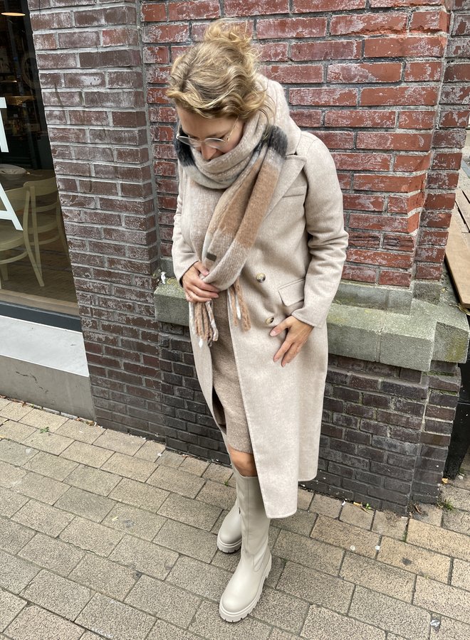 SF tama wool coat sand