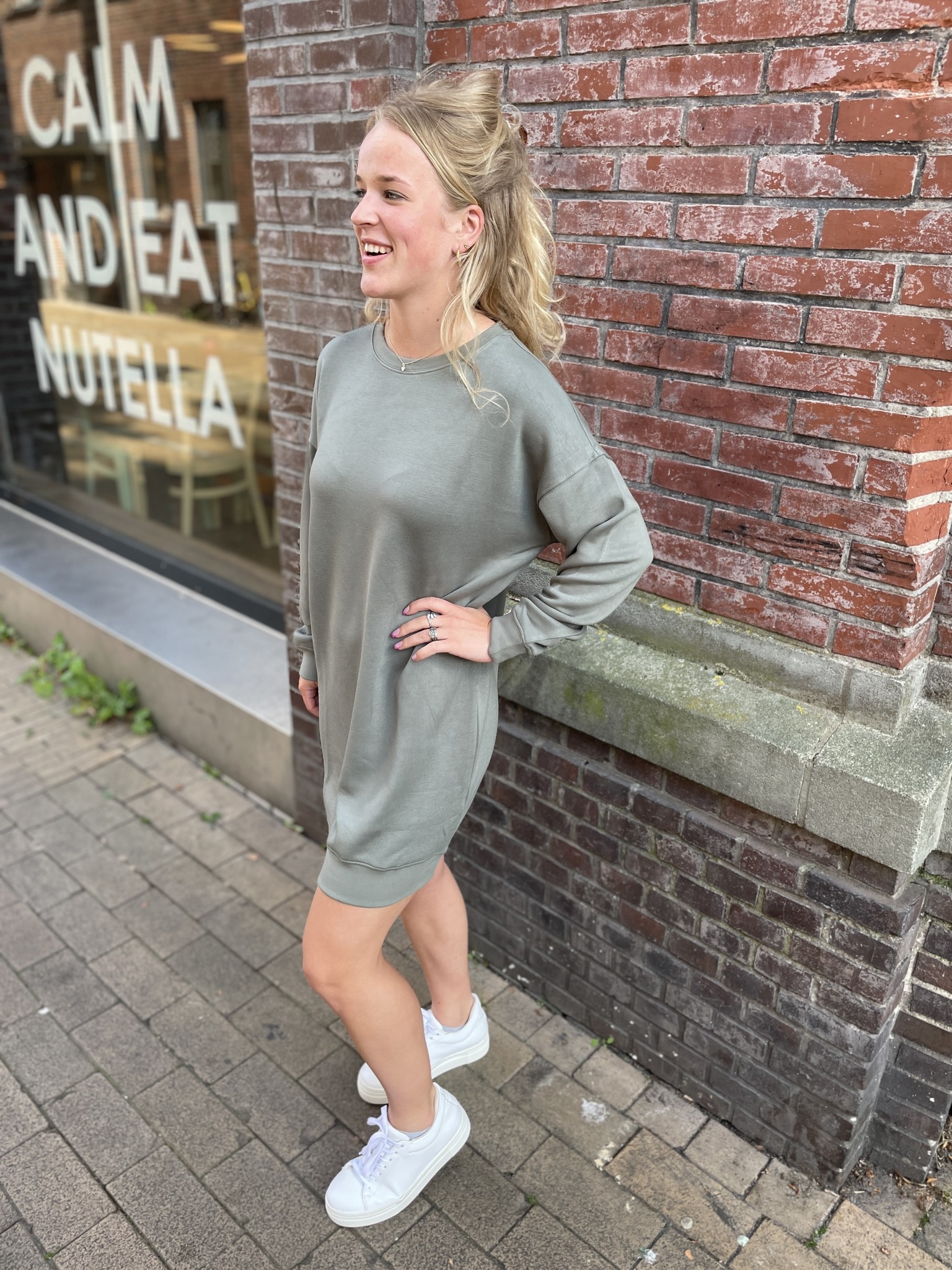 Moss W21 ima sweat dress green - BIEN