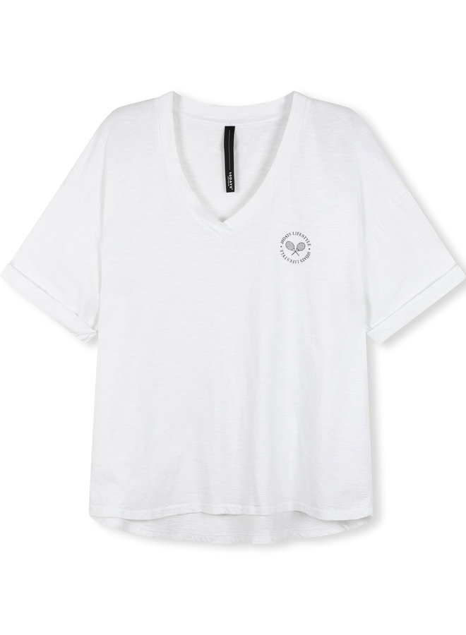 10DAYS tee v neck white