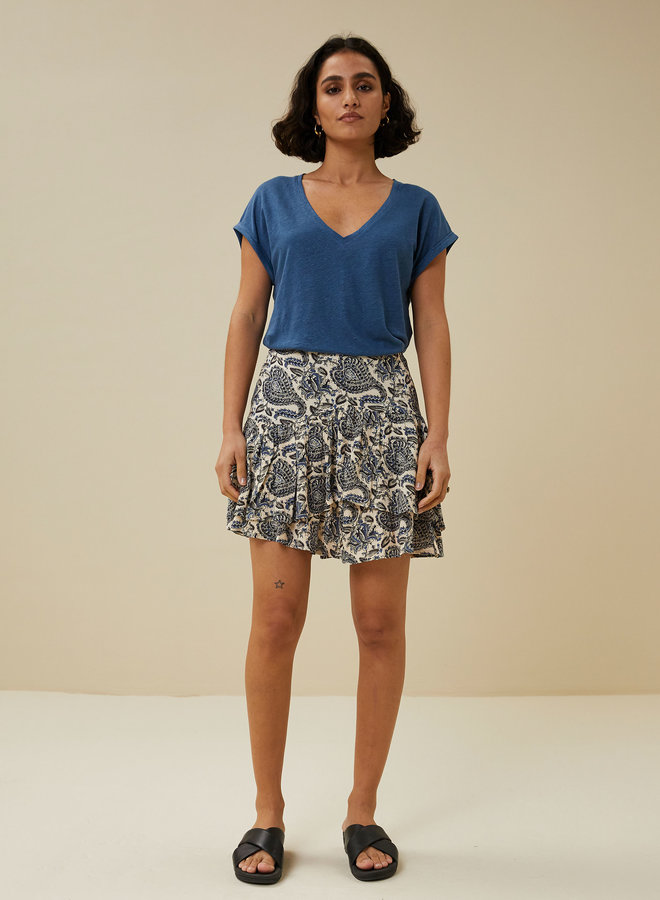 By Bar mila top linen indigo blue