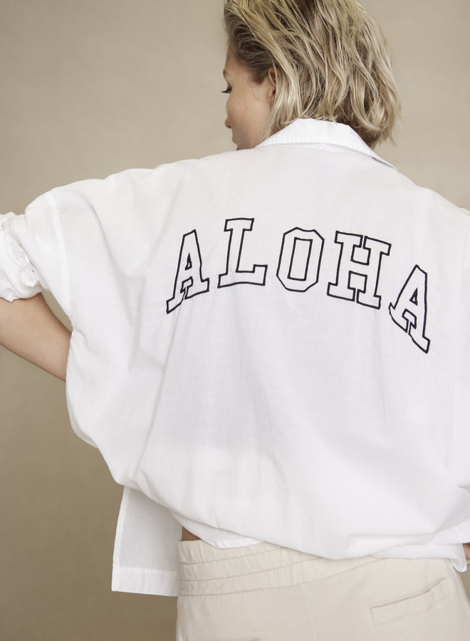 10days beach shirt aloha white