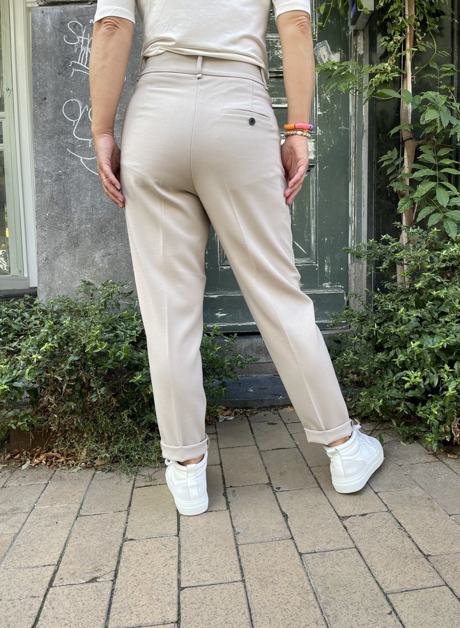 Yaya high waist pantalon beige