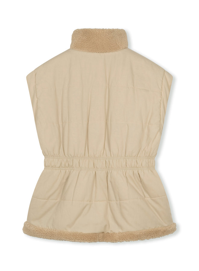 10DAYS waisted teddy vest light sand