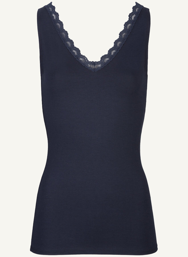 By Bar lace singlet navy