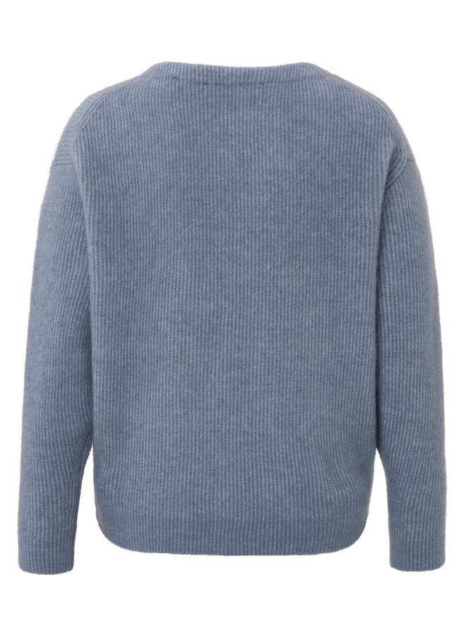 Yaya crewneck sweater rib blue