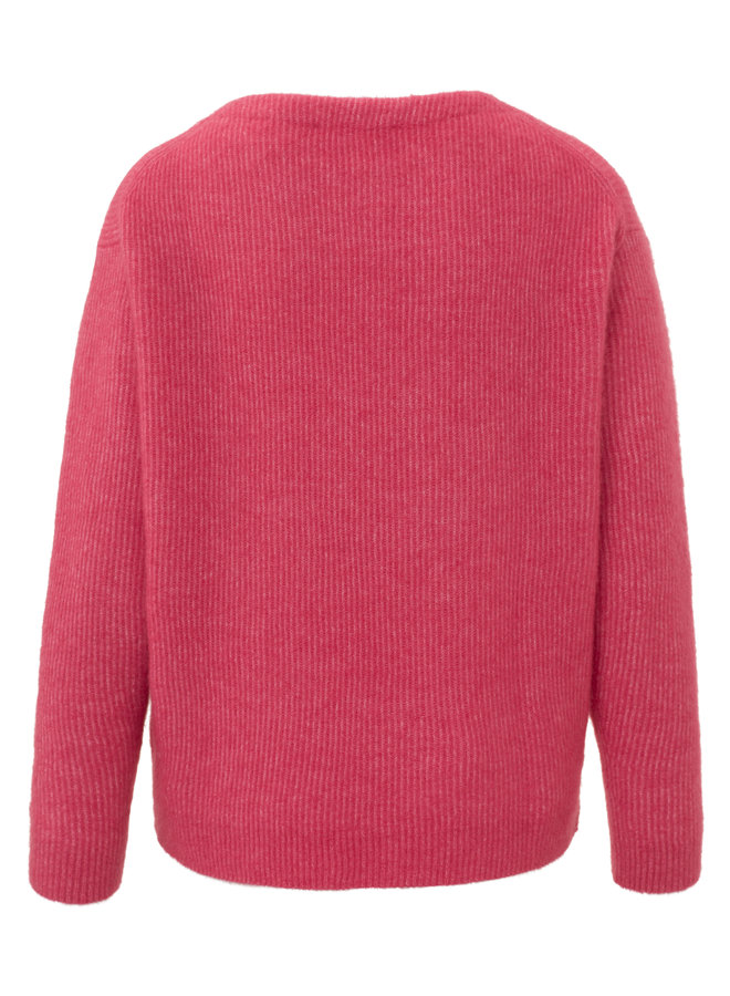 Yaya crewneck sweater rib pink