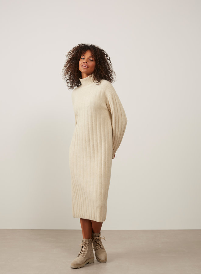 Yaya knitted dress almond