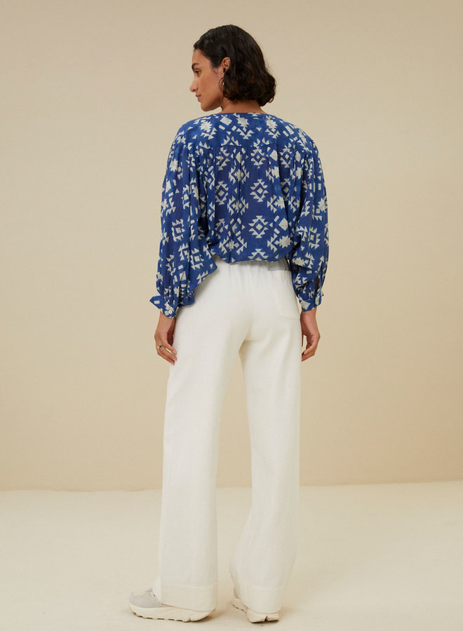 By Bar lucy madras blouse blue