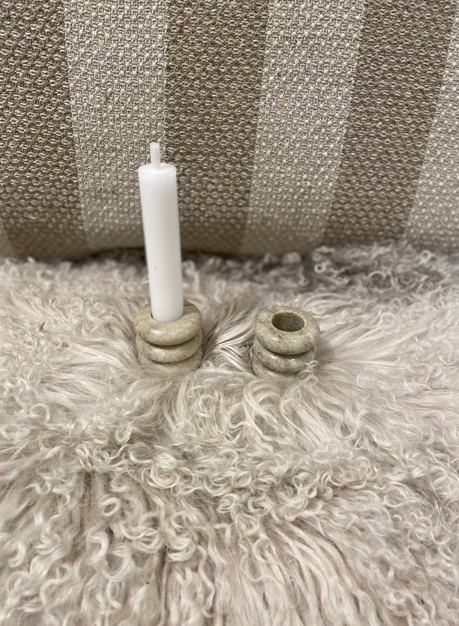 Bloomingville madisson  marble candlestick brown