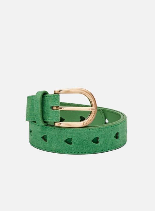 Fabienne C. cut out heart belt green