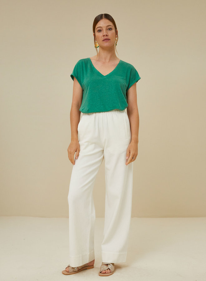 BY BAR mila linen top green