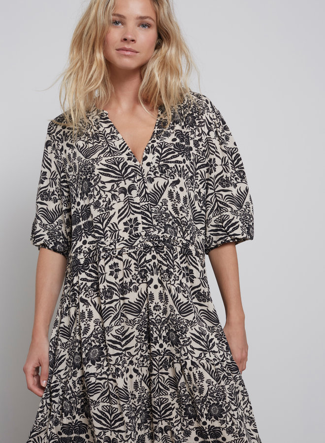 YAYA printed v-neck dress dessin