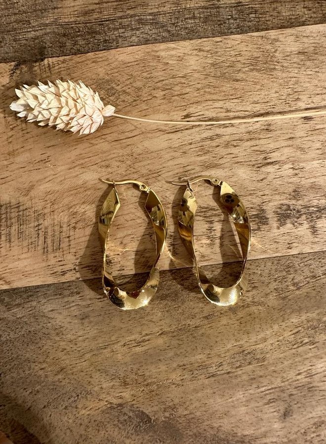 Ellen beekmans  oorbellen gedraaid ovaal