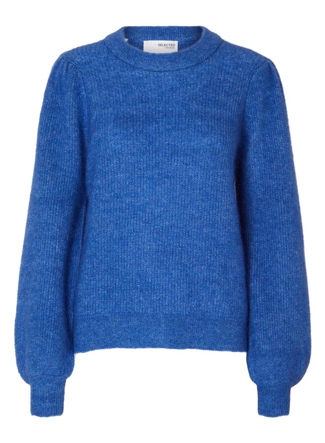 SF mola ls knit o-neck blue