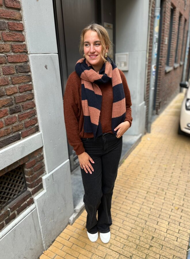 By Bar lilly striped scarf copper